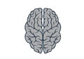 Brain icon, top view. mind, psychology and medical neurology sign