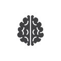 Brain icon vector, filled flat sign, solid pictogram isolated on white. Royalty Free Stock Photo