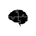 Brain icon vector. Think illustration sign. Creative thinking symbol. Thoughts logo.