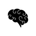 Brain icon vector. Think illustration sign. Creative thinking symbol. Thoughts logo.