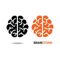 Brain icon vector on white background Royalty Free Stock Photo