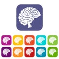 Brain icons set