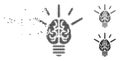 Brain Idea Bulb Decomposed Pixel Halftone Icon