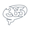 Brain idea 365 infinity logo icon design illustration outline