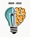Brain and ideas business concept illustration Royalty Free Stock Photo