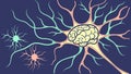 Brain illustration with interconnected neurons neuroscience concept, vector design Generative AI Royalty Free Stock Photo
