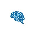 Brain illustration logo design template