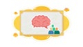 Brain illustration with thought bubble and team, concept of collective intelligence, vector design Generative AI Royalty Free Stock Photo