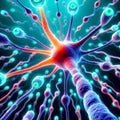 Brain impulses. Neuron system. Human anatomy Royalty Free Stock Photo