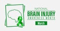 Brain Injury Awareness Month campaign banner. Observed in March. Vector banner Royalty Free Stock Photo