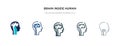 Brain inside human head icon in different style vector illustration. two colored and black brain inside human head vector icons Royalty Free Stock Photo