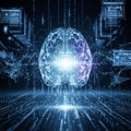 Brain integrated with circuit patterns symbolizing artificial intelligence Royalty Free Stock Photo