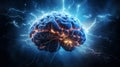 Brain inter-connected with the universe - conceptual digital art Generative AI
