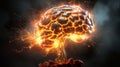 Brain inter-connected with the universe - conceptual digital art Generative AI