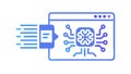 Brain Interface for AI Computing and Cognitive Data Flow, vector design Generative AI Royalty Free Stock Photo