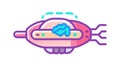 Brain Interface Tech, Neural Connection Cognitive Computing, vector design Generative AI Royalty Free Stock Photo