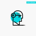 Brain, Key, Lock, Mind, Unlock turquoise highlight circle point Vector icon Royalty Free Stock Photo