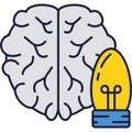 Brain and lamp icon creative idea vector