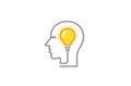 Brain Lamp Idea Human Head Logo Royalty Free Stock Photo