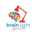 brain lamp illustration logo Royalty Free Stock Photo