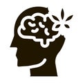 Brain And Leaf Man Silhouette Headache glyph icon