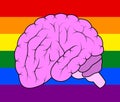 Brain on the LGBT background