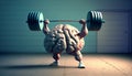 The brain lifts the barbell. AI Generated