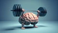 The brain lifts the barbell. AI Generated Royalty Free Stock Photo