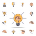 brain in a light bulb fild color icon. Detailed set of color idea icons. Premium graphic design. One of the collection icons for Royalty Free Stock Photo