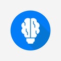 Brain light bulb vector icon. Idea concept icon. Royalty Free Stock Photo