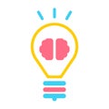 Brain light bulb vector icon logo design Royalty Free Stock Photo