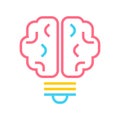 Brain light bulb vector icon logo design Royalty Free Stock Photo