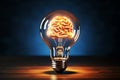 Brain lightbulb, AI generated