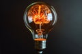 brain in lightbulb, AI generated Royalty Free Stock Photo