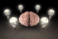 Brain And Lightbulb Imagination