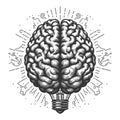 Brain Lightbulb Intelligence and Innovation Royalty Free Stock Photo