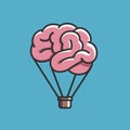 Brain like hot air balloon, free mind, imagination, creative