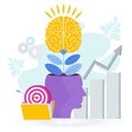Brain is like a tree growing in a human head. The development of thinking, Royalty Free Stock Photo
