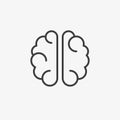 Brain Line Flat Icon. Logo Mind Template. Vector Illustration