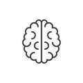 Brain line icon, outline vector sign, linear style pictogram isolated on white. Royalty Free Stock Photo