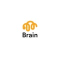 Brain Linear Logo Silhouette. Vector Design Template. Think Idea Concept. Brainstorm, Thinking brain Logotype. Lightbulb Royalty Free Stock Photo