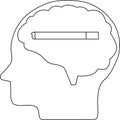 Brain Loading Concept Head with Progress Bar, Thinking Royalty Free Stock Photo