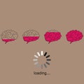 Brain loading icon - pink marrow - wisdom