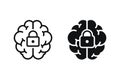 Brain lock icon. Illustration vector Royalty Free Stock Photo