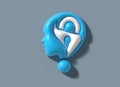 Brain Lock Logo 3d illustration design Royalty Free Stock Photo