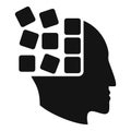 Brain lock mind icon simple vector. Memory person Royalty Free Stock Photo
