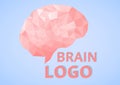 Low poly Brain Logo geometric