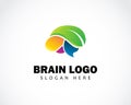 brain logo creative nature health mind creative color gradient education Royalty Free Stock Photo