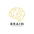 Brain logo design. Brainstorm think idea logo inspiration.