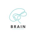 Brain logo design. Brainstorm think idea logo inspiration.